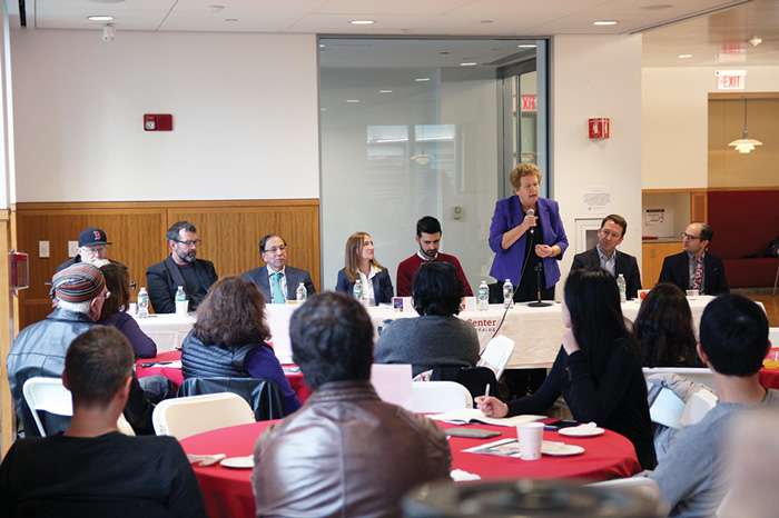 Image of Pippa Norris presenting her book at the International Book Blitz
