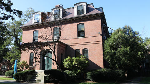 Exterior of a brick building on a sunny day.