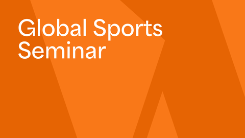 The words "Global Sports Seminar" are written against a duotone orange background. 