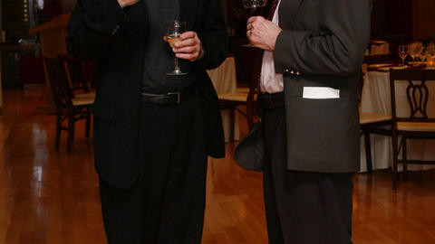 Image of J. Bryan Hehir and Thomas Schelling in 2006