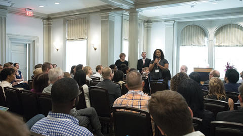 Image of introductions at orientation