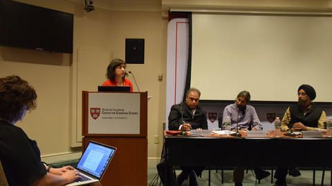 Image of Rohini Pande giving presentation