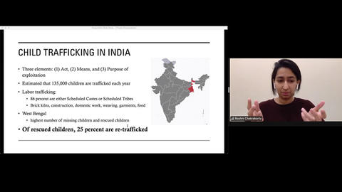Undergraduate Associate Roshni Chakraborty gives a talk on Zoom
