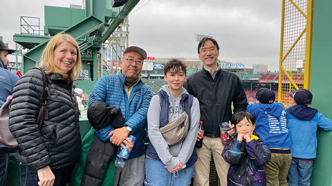 Staff and affiliates of the US-Japan Program pose at Red Sox game in Boston