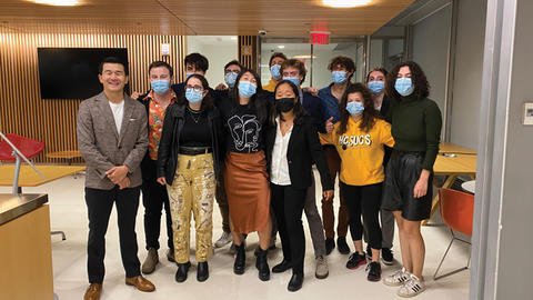 Group photo of comedian Ronny Chieng and the Harvard Stand-Up Comic Society