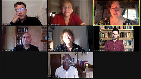 Zoom screenshot of all the panelists at the Weatherhead Forum on LGBTQ issues in the time of COVID-19