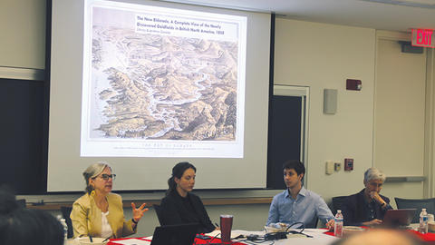 Canada Program team gives a presentation at the Weatherhead Spotlight