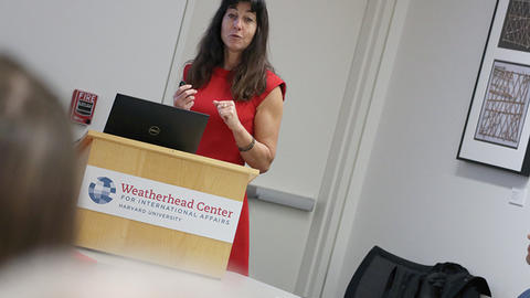 SCANCOR at the Weatherhead affiliate presents her research at the Weatherhead Spotlight.