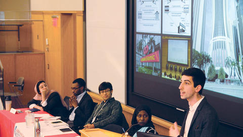 Image of student panel at undergraduate thesis conference