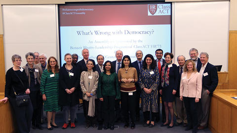 Image of the ClassACT HR73 Conference panelists on democracy