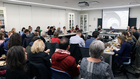 Image of crowded populism seminar