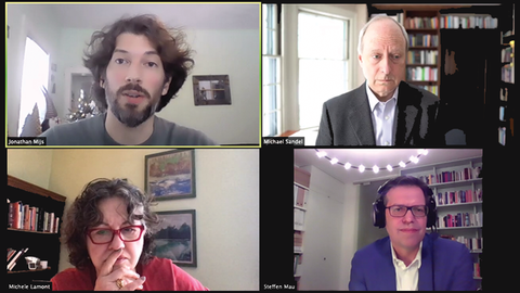 Zoom screenshot of Weatherhead Forum on meritocracy