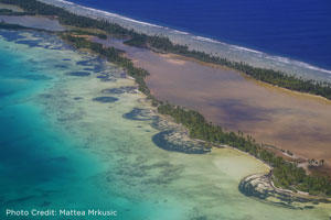 Image of Kiribati coast from the air