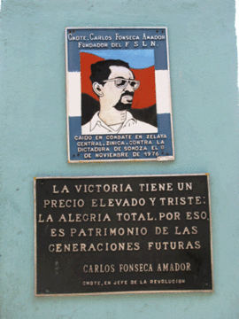 Plaque of FSLN founder and chief ideologue, Carlos Fonseca