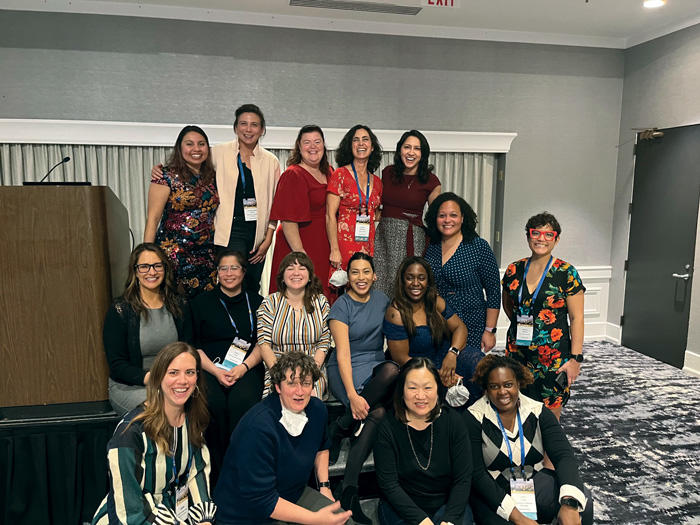 Group photo of a political science meeting with Angie Bautista-Chavez and colleagues