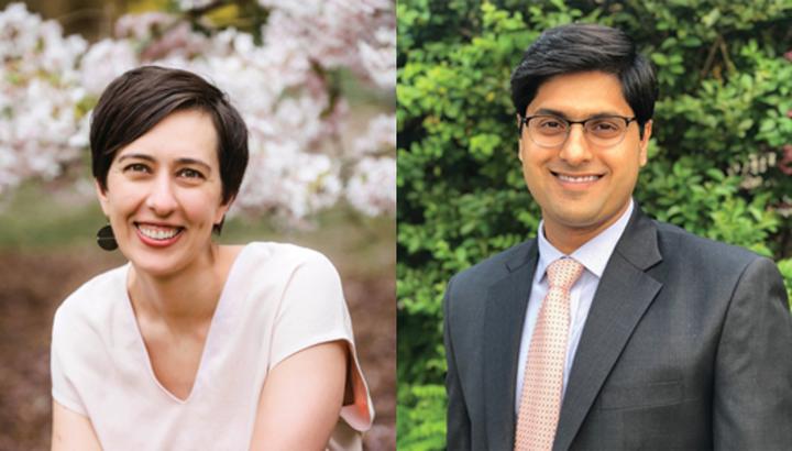Headshots of Alisha Holland and Gautam Nair