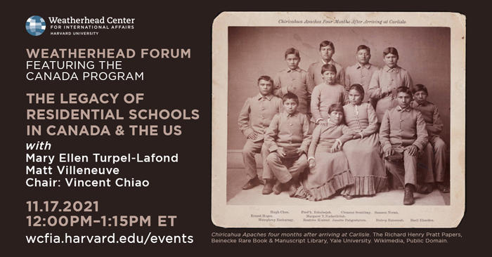 Event graphic with a sepia photo of Chiricahua Apaches sitting for a portrait