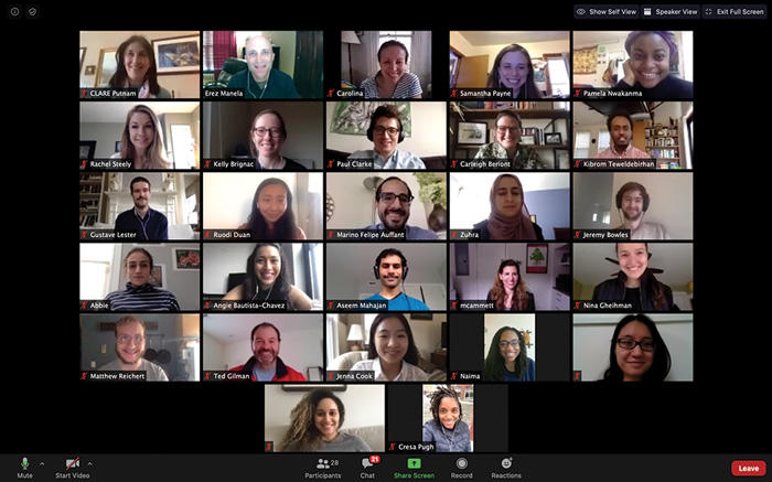 Screenshot of 2019-2020 Graduate Student Associates via Zoom