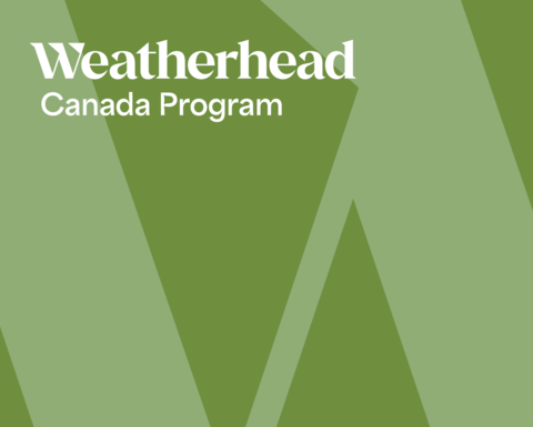 Two-toned green graphic background with the Canada Program logo in white.