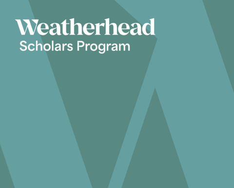 Two-toned teal graphic background with the name of the seminar in white on top
