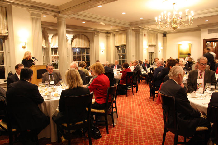 Image of Kathy Molony giving speech at Fellows Reunion dinner
