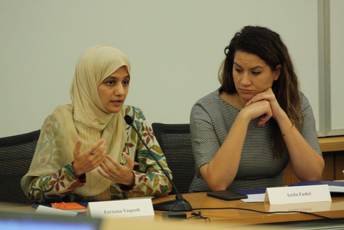 Image of Farzana Yaqoob speaking during panel