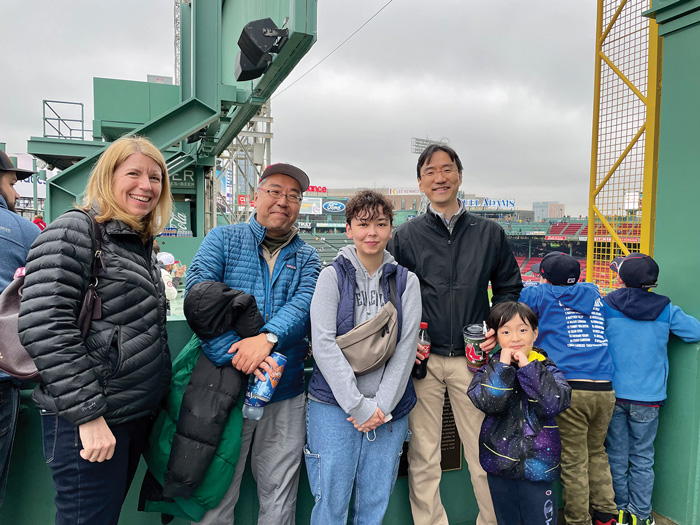 Staff and affiliates of the US-Japan Program pose at Red Sox game in Boston