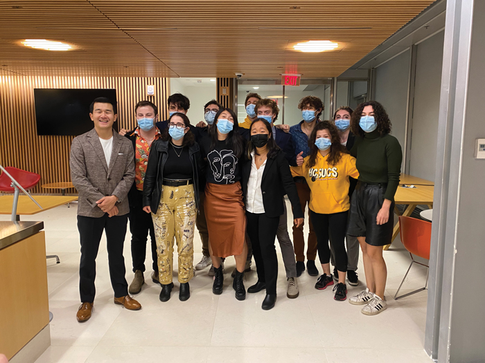 Group photo of comedian Ronny Chieng and the Harvard Stand-Up Comic Society