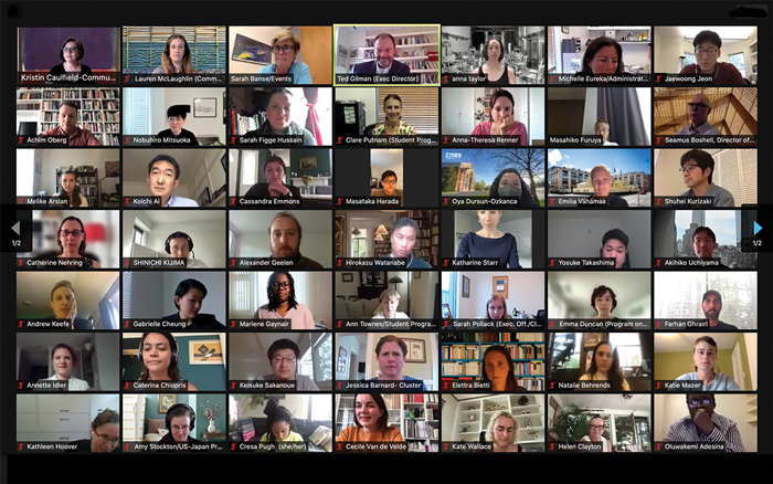 Zoom screenshot of attendees at WCFIA Orientation
