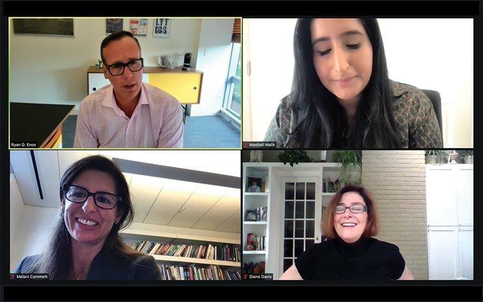 Zoom screenshot of panelists at WCFIA Orientation