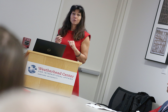 SCANCOR at the Weatherhead affiliate presents her research at the Weatherhead Spotlight.