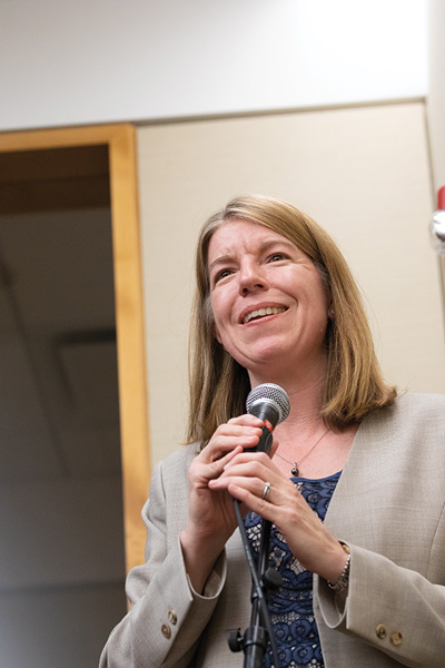 Image of Christina Davis asking a question