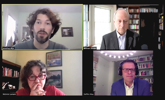 Zoom screenshot of Weatherhead Forum on meritocracy