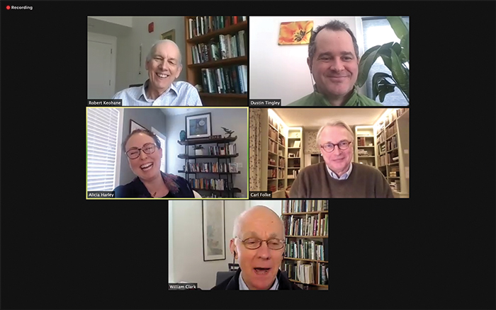 Zoom screenshot of the Weatherhead Forum on sustainability