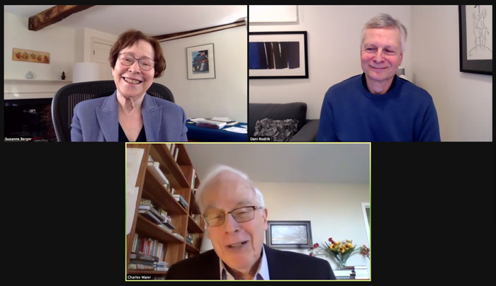 Zoom screenshot of Weatherhead Forum on the pandemic and globalization