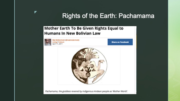 Slide of article intro on Pachamama