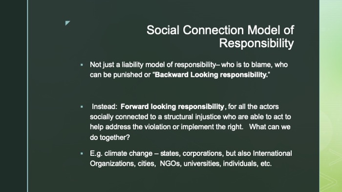 Slide of social connection model of responsibility